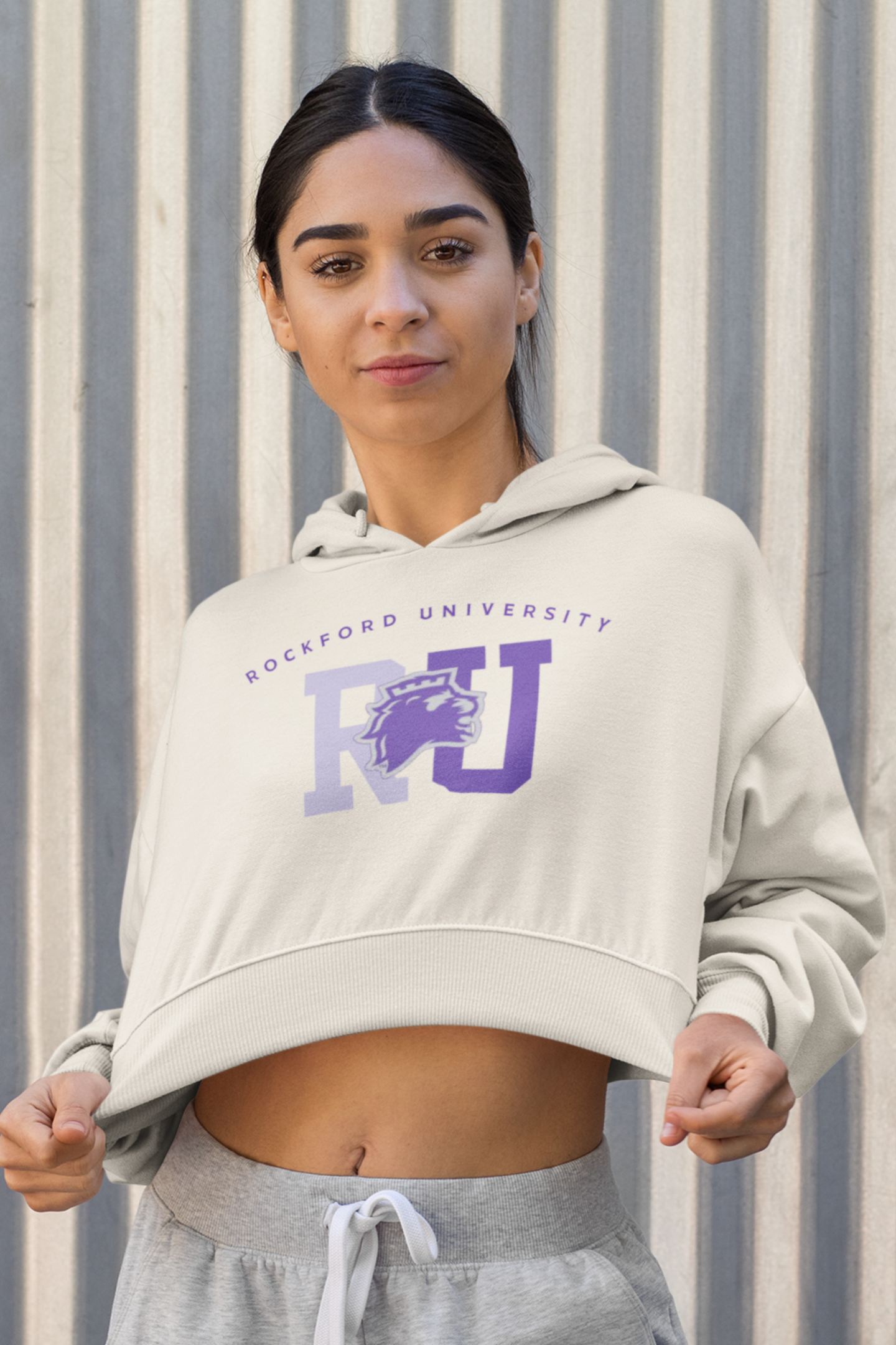 Lavender RU Crop Top Hoodie